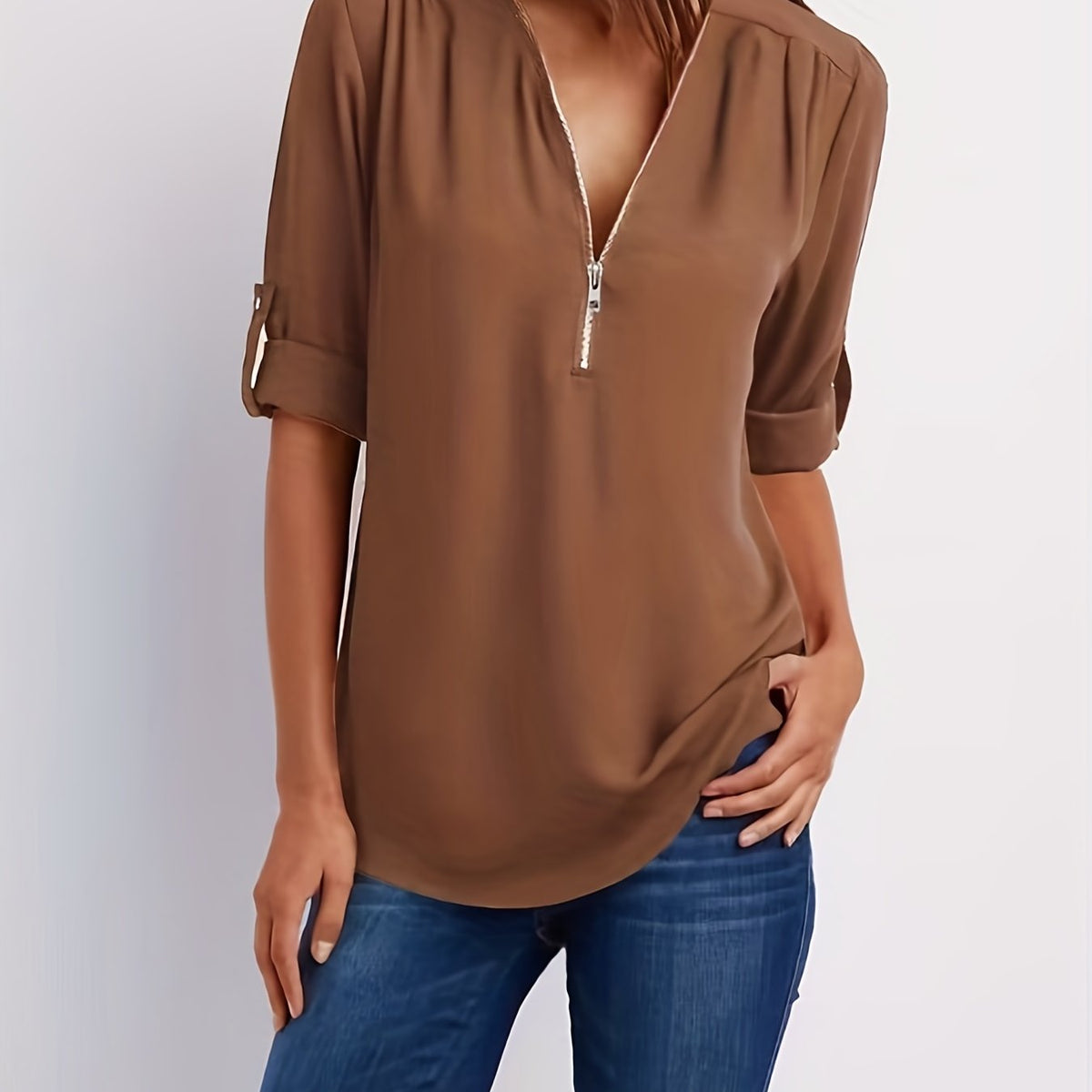 Silja | Blouse met Ritssluiting