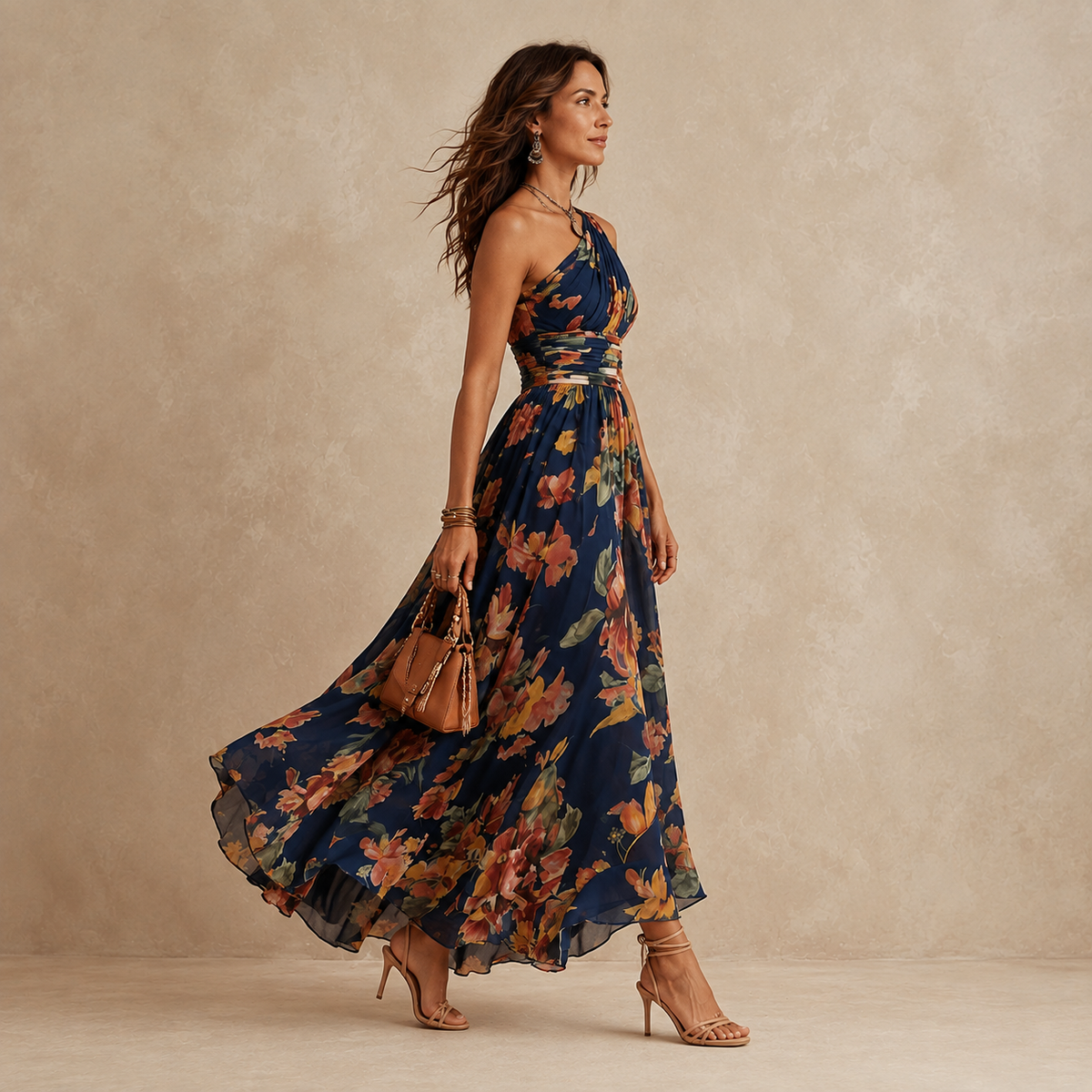 Greta | One-shoulder Bloemenjurk