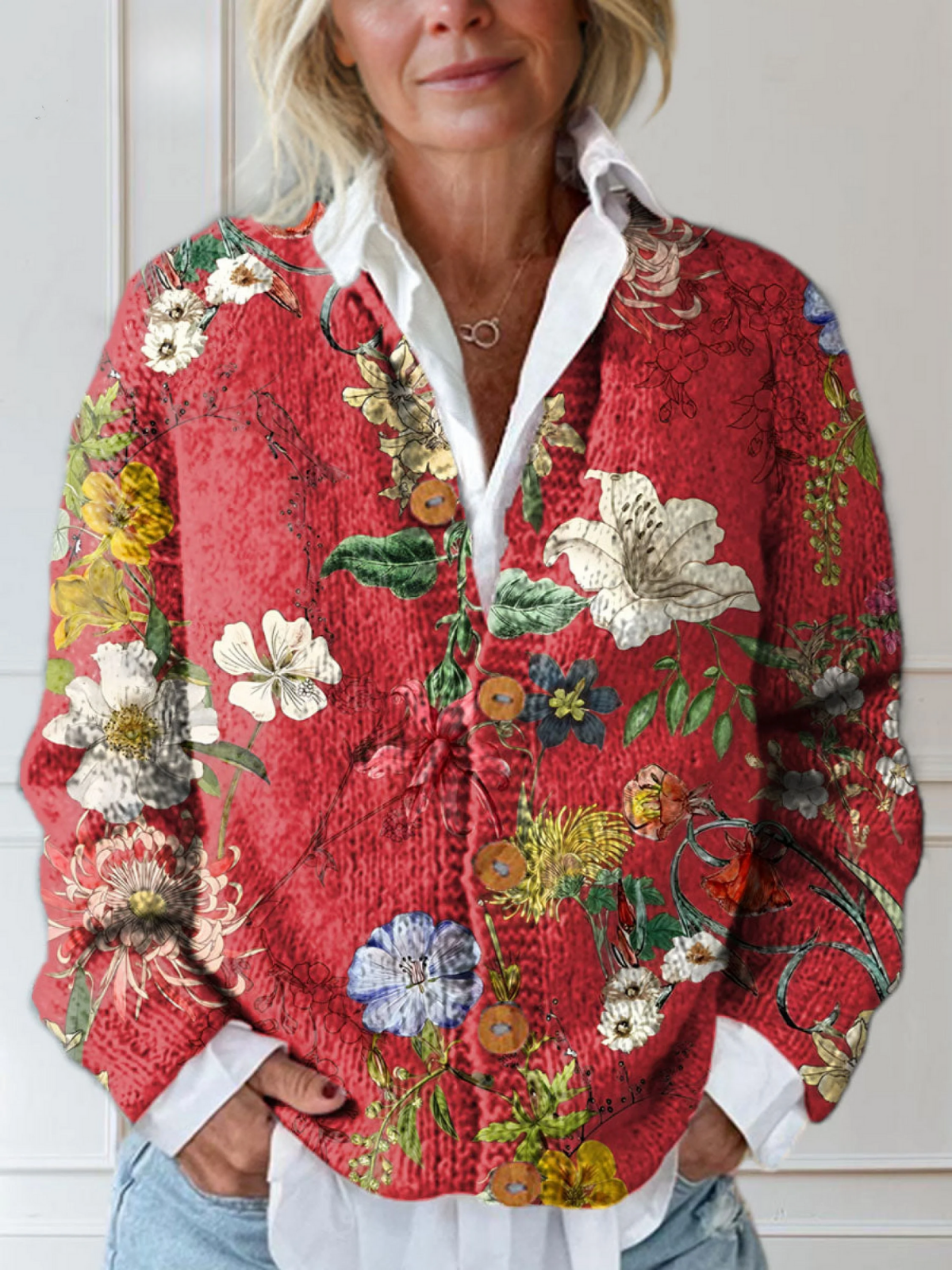 Wiebke | Vintage Bloemen Vest Trui