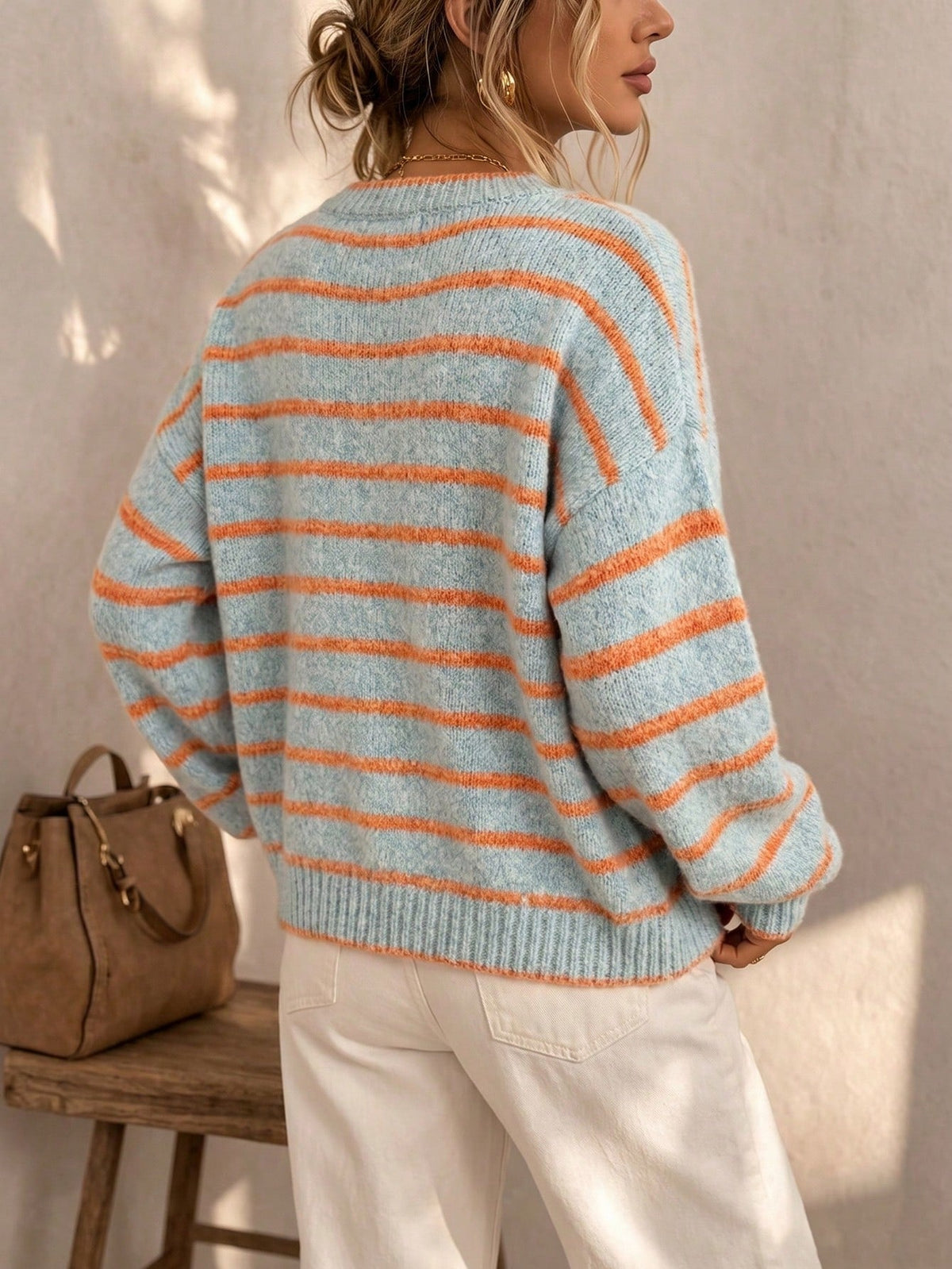 Céliane | Chique gestreepte brei cardigan