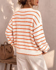 Céliane | Chique gestreepte brei cardigan