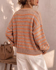 Céliane | Chique gestreepte brei cardigan