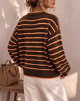 Céliane | Chique gestreepte brei cardigan