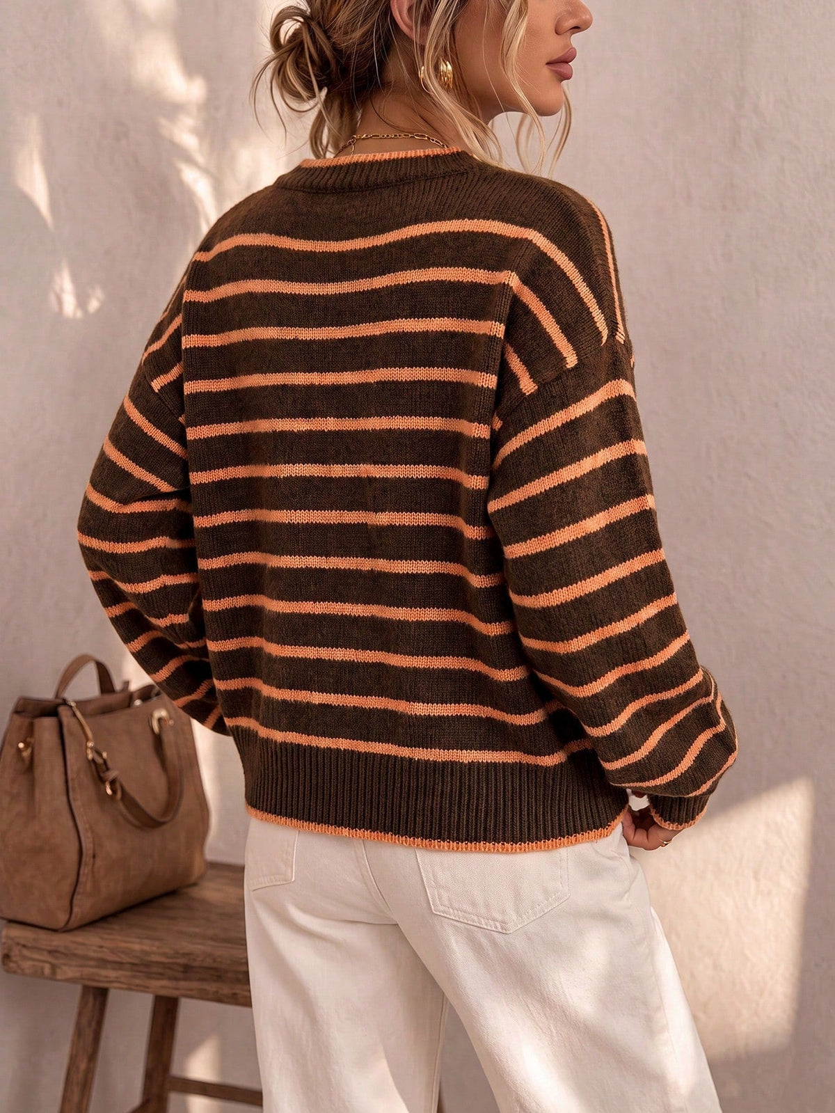 Céliane | Chique gestreepte brei cardigan