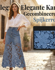 Cyrieke | Denim Rok met Kanten Zoom