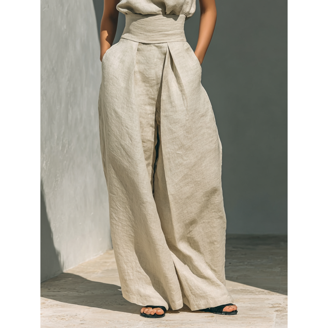 Maria | Katoen-Linnen Set met Tanktop en Broek