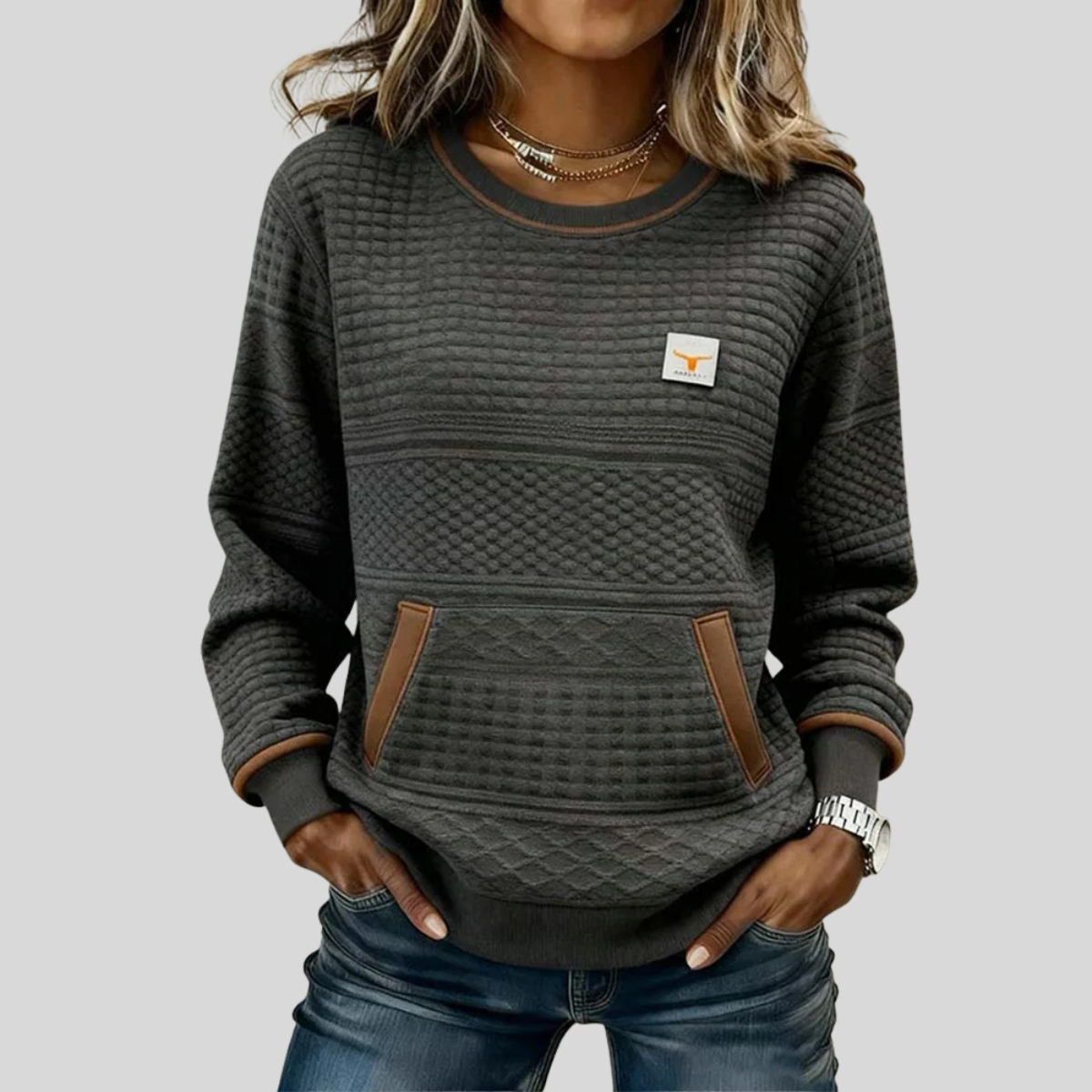 Noelle™ | Crew Neck Kleurblok Sweatshirt