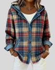 Hildred™ | Geruite Hooded Shacket