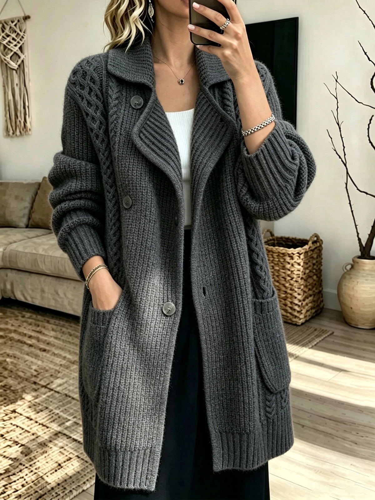 Stefanie | Gebreide Cardigan Jas