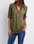 Silja | Blouse met Ritssluiting