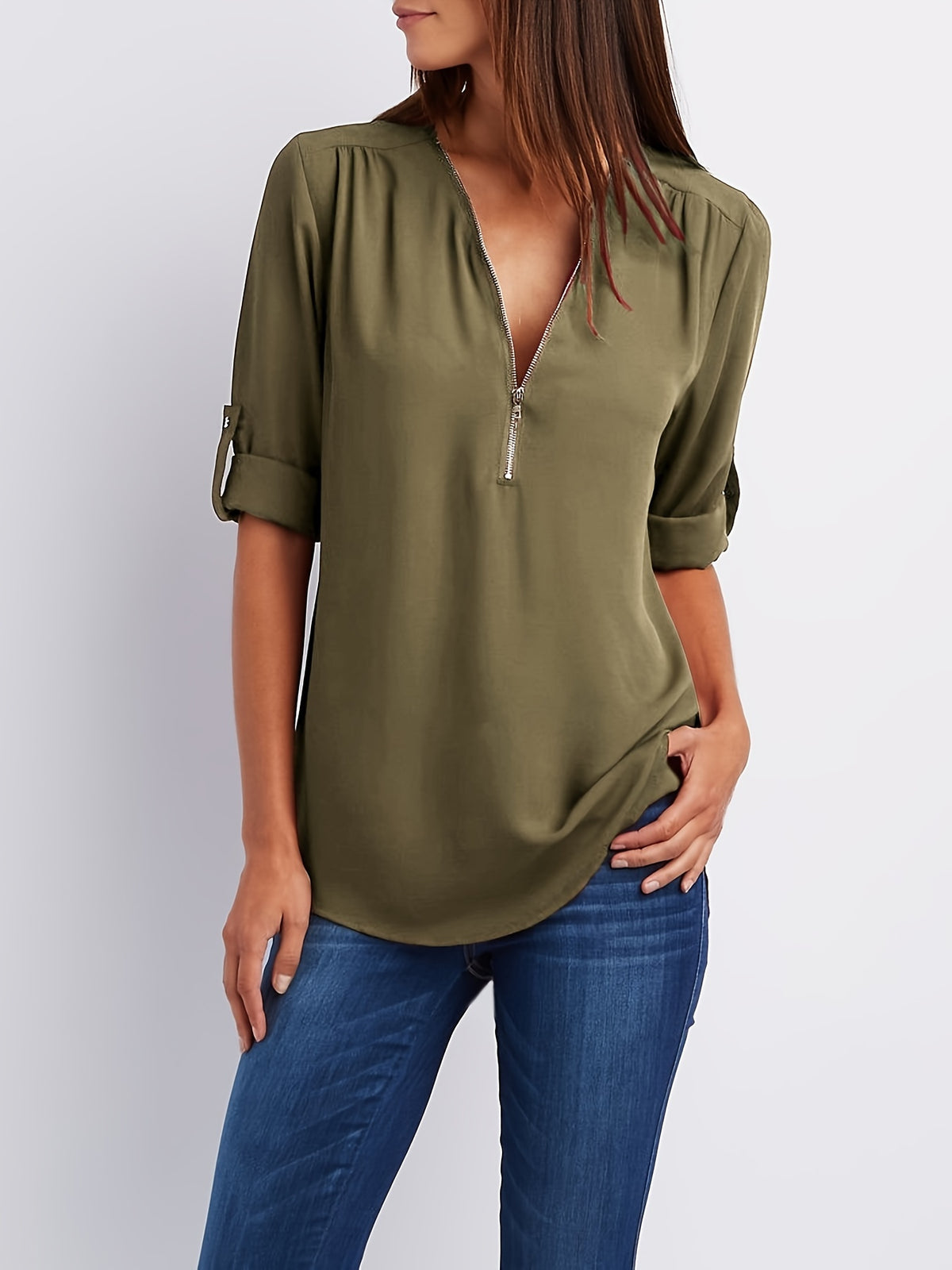 Silja | Blouse met Ritssluiting