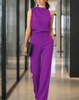 Mare | Mouwloze Jumpsuit Met Wijde Pijpen