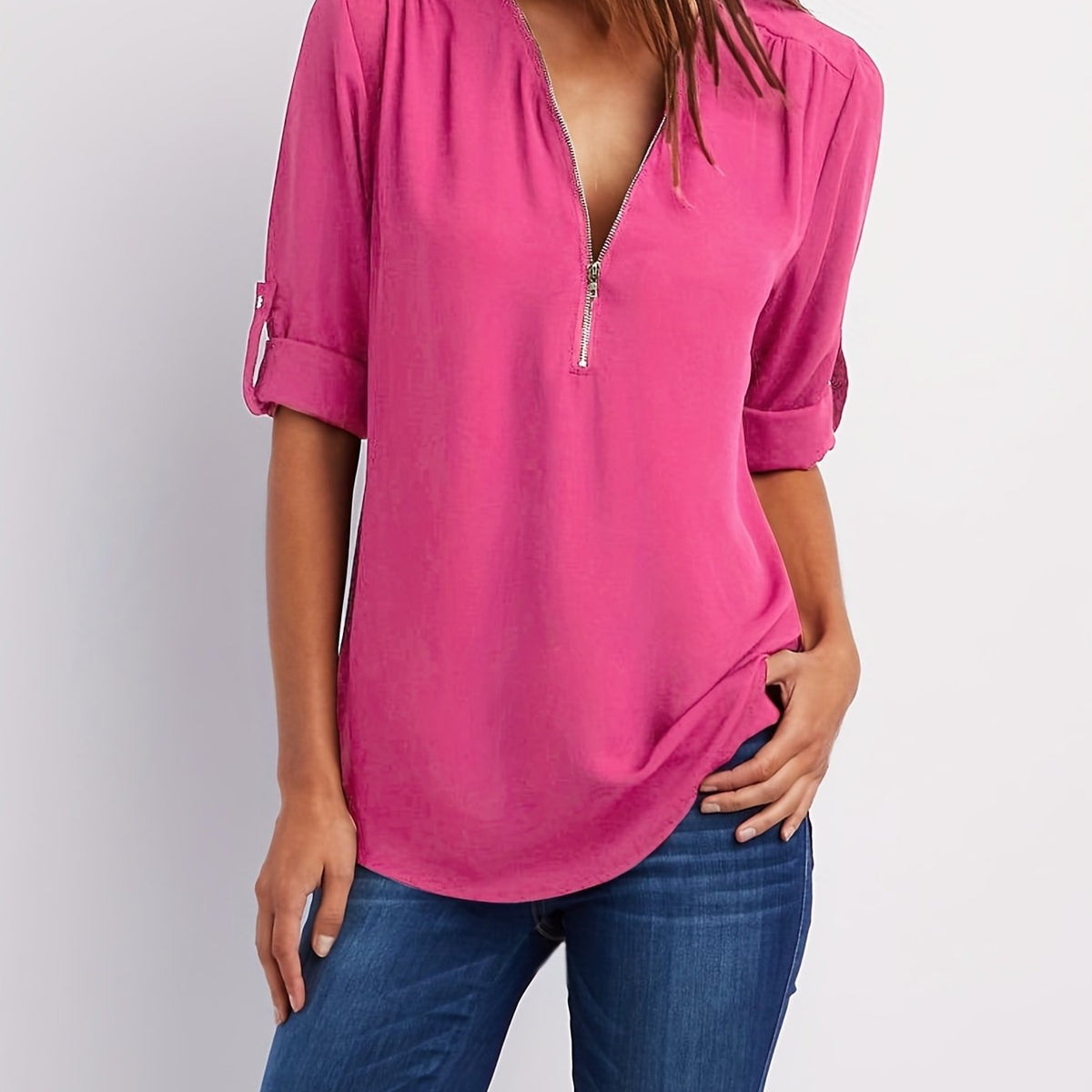 Silja | Blouse met Ritssluiting