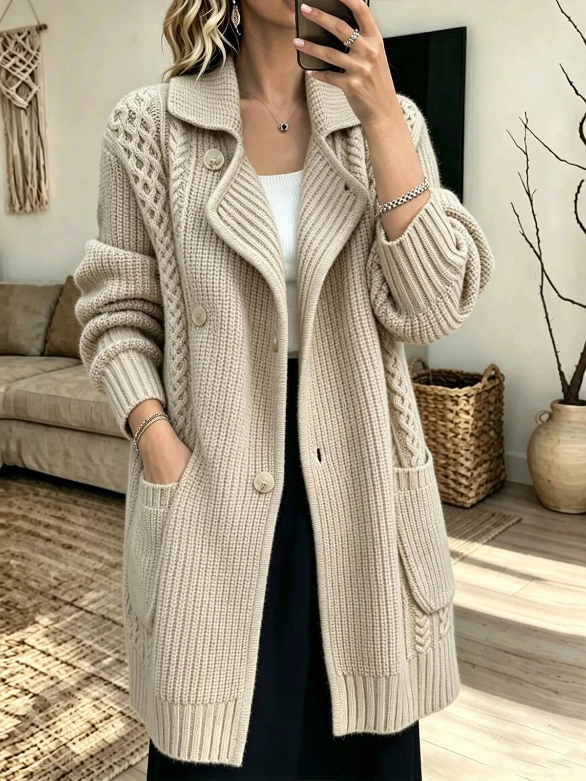 Stefanie | Gebreide Cardigan Jas