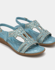 Melánia – kristalversierde glanzende orthopedische sandalen