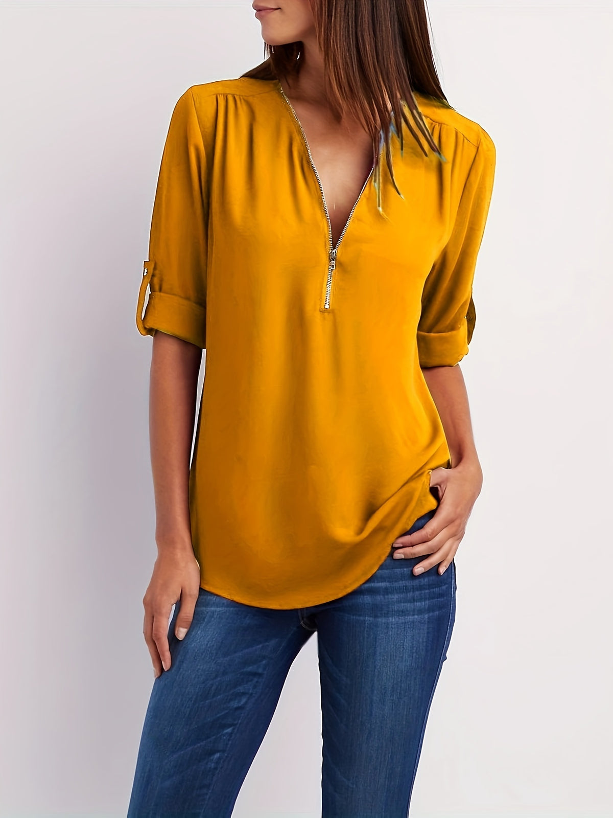 Silja | Blouse met Ritssluiting