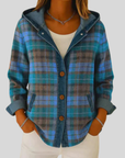 Hildred™ | Geruite Hooded Shacket