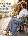 Cyrieke | Denim Rok met Kanten Zoom
