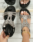 Melánia – kristalversierde glanzende orthopedische sandalen