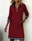 Helene | Casual lange mouwen jurk met ritssluiting