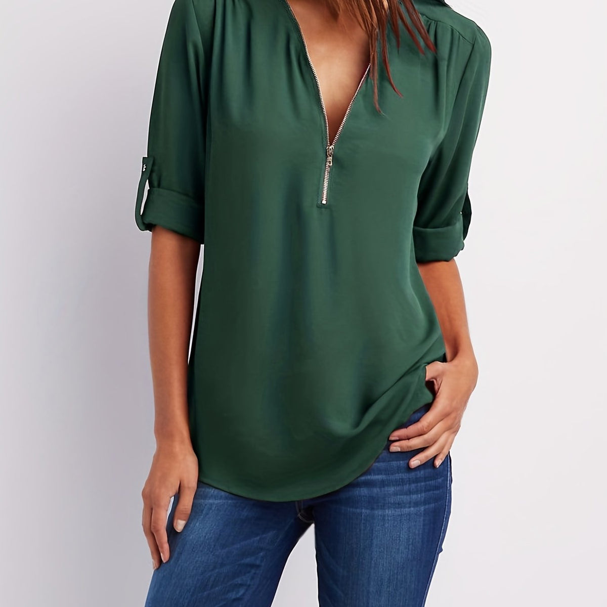 Silja | Blouse met Ritssluiting