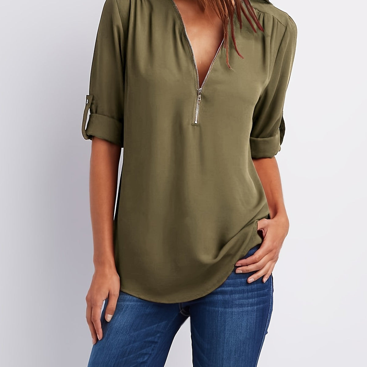 Silja | Blouse met Ritssluiting