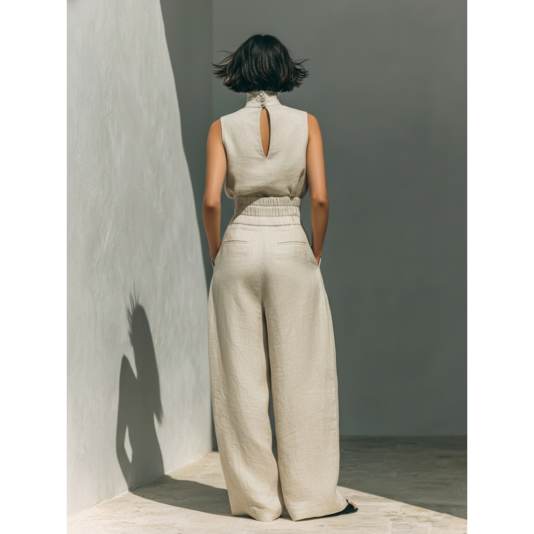 Maria | Katoen-Linnen Set met Tanktop en Broek
