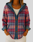 Hildred™ | Geruite Hooded Shacket