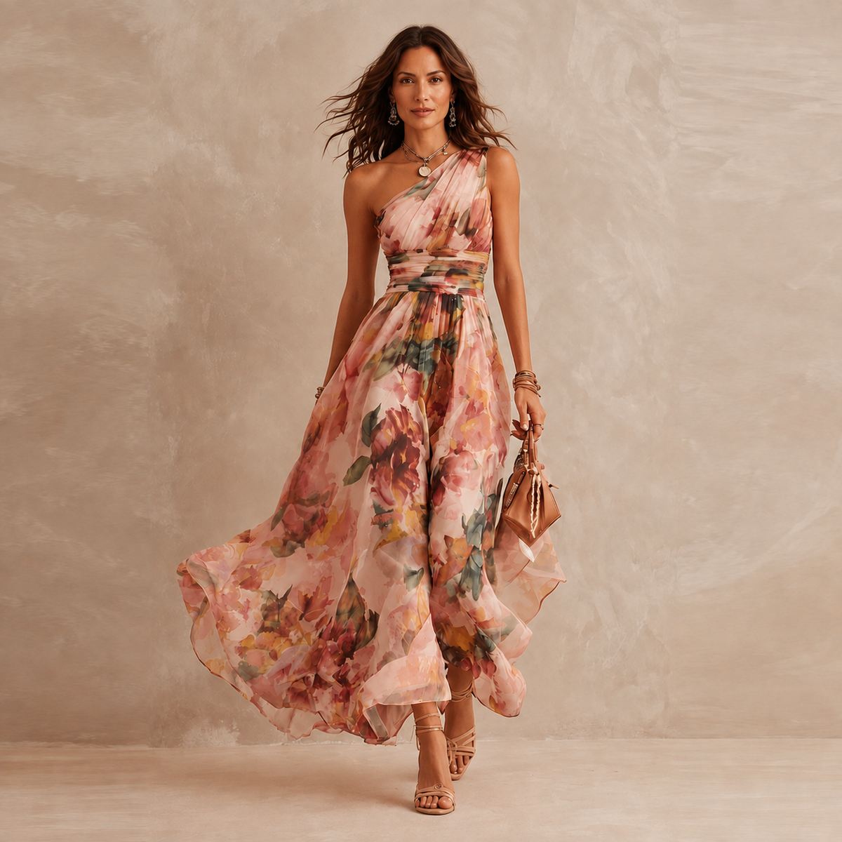 Greta | One-shoulder Bloemenjurk