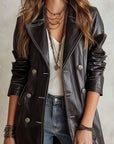 Svea | Vintage-stijl Zwarte Leren Jas