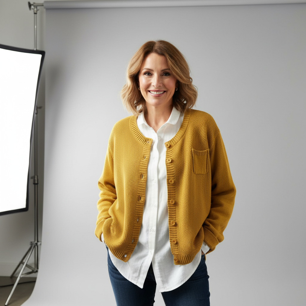 Martine | Zachte Gebreide Cardigan met Borstzak
