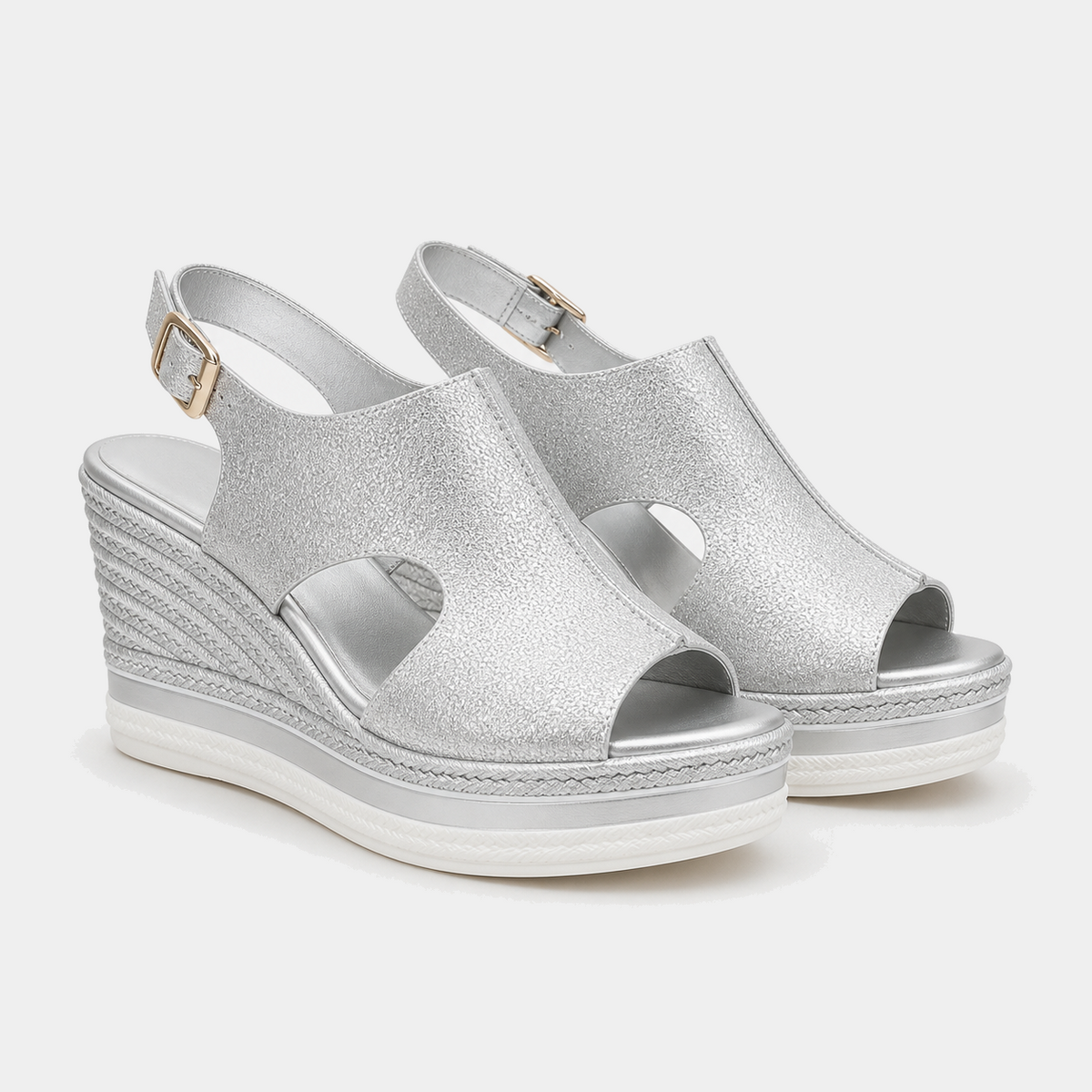 Margit – ontspannen metallic hak sandaal