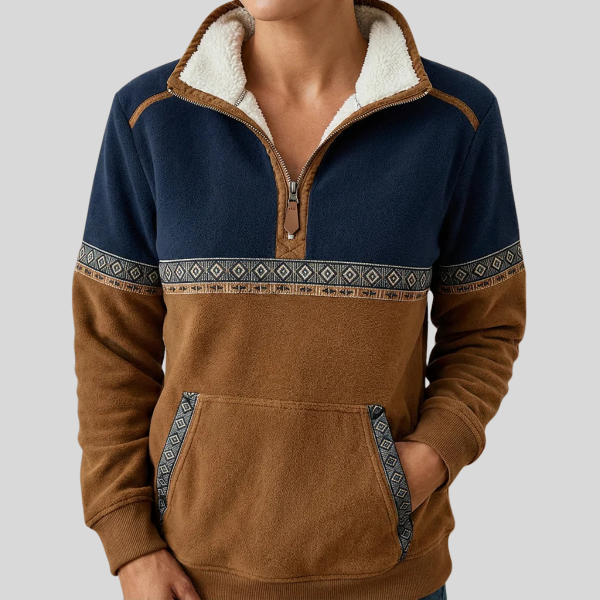 Ismay | Sherpa Kraag Half-Zip Pullover