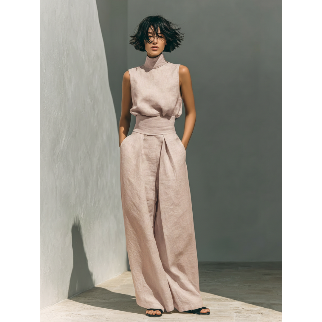 Maria | Katoen-Linnen Set met Tanktop en Broek