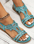 Melánia – kristalversierde glanzende orthopedische sandalen