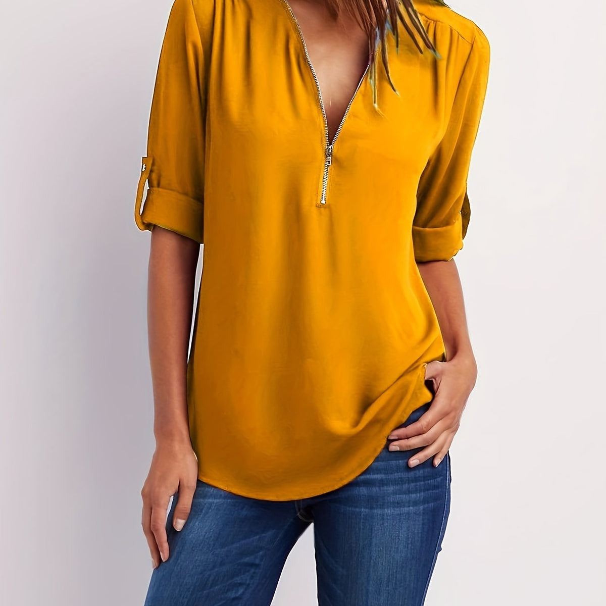 Silja | Blouse met Ritssluiting