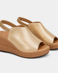 Anikó – orthopedische hakken sandalen met gouden decoratie