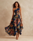 Greta | One-shoulder Bloemenjurk