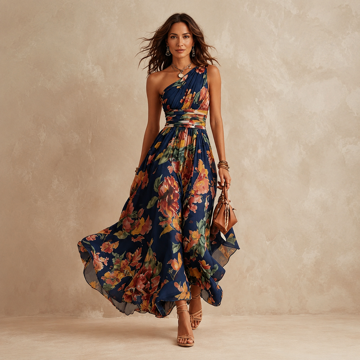 Greta | One-shoulder Bloemenjurk
