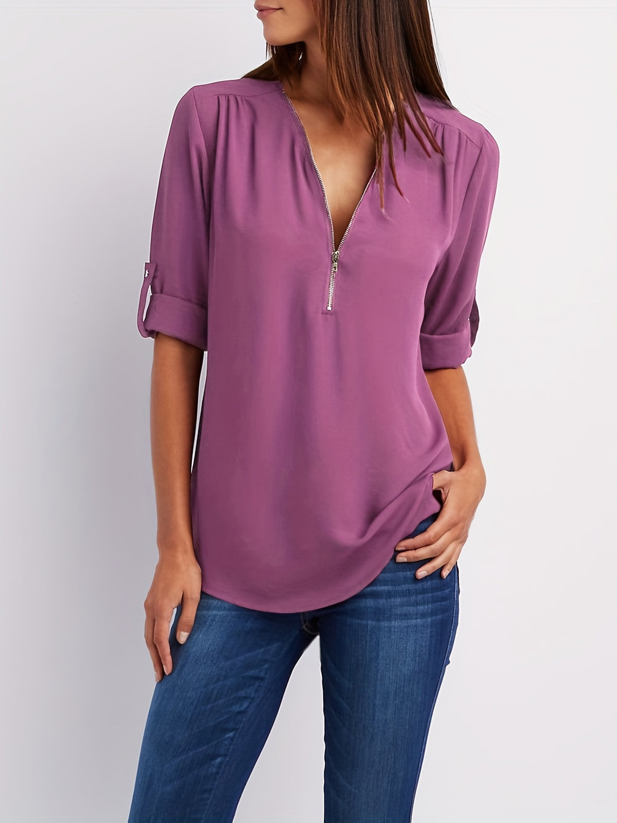 Silja | Blouse met Ritssluiting