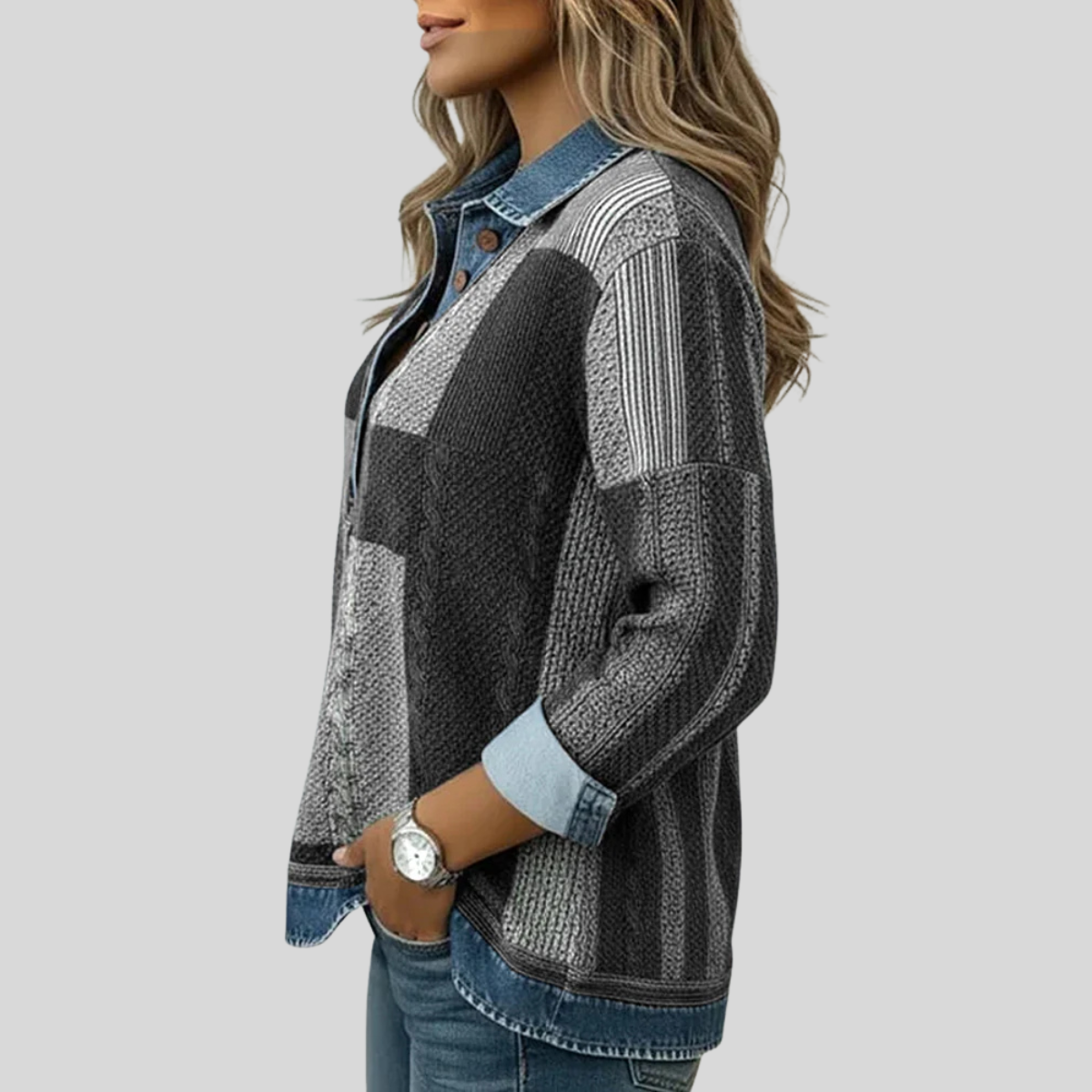 Meridell™ | Kleurblok Print Sweatshirt