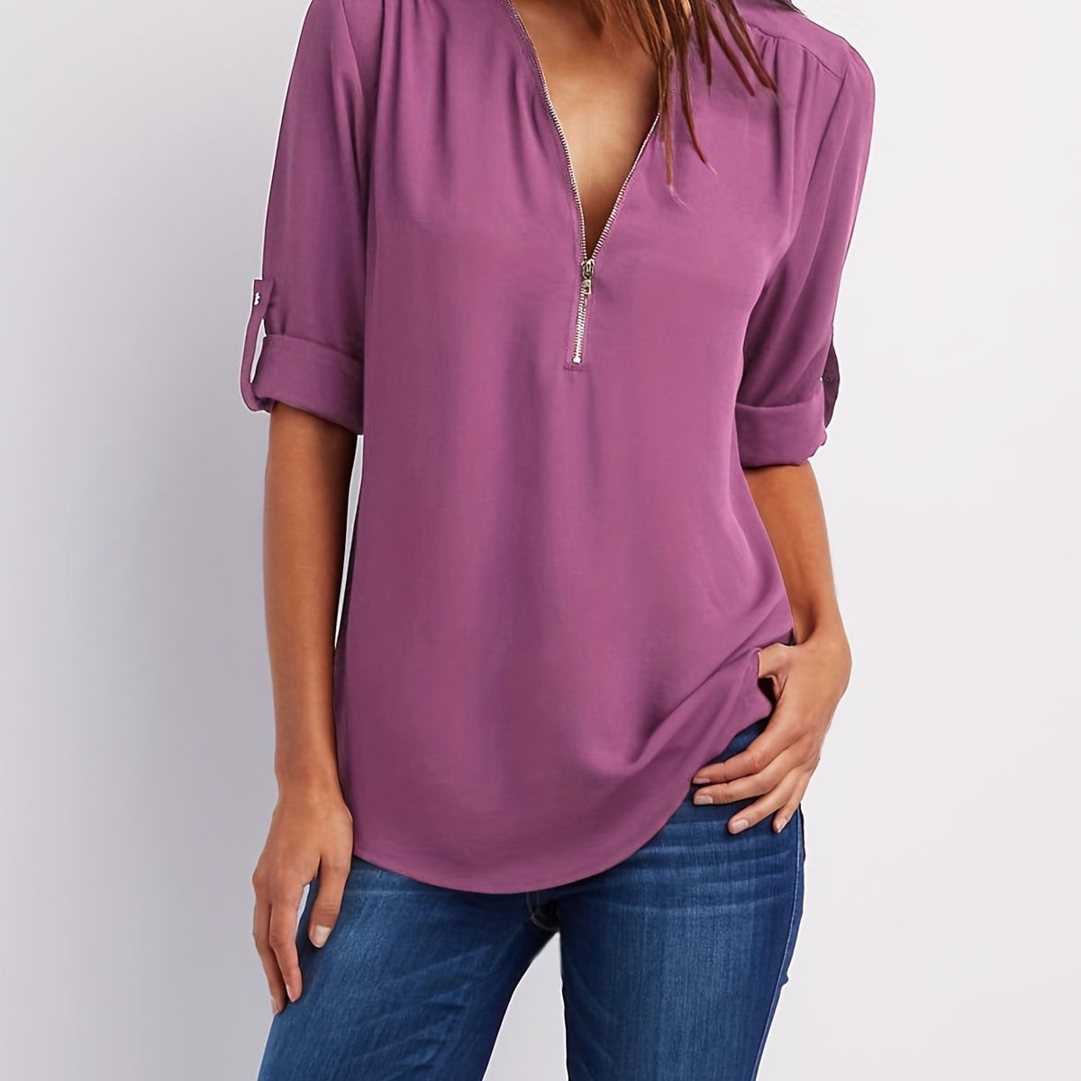 Silja | Blouse met Ritssluiting
