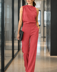 Mare | Mouwloze Jumpsuit Met Wijde Pijpen