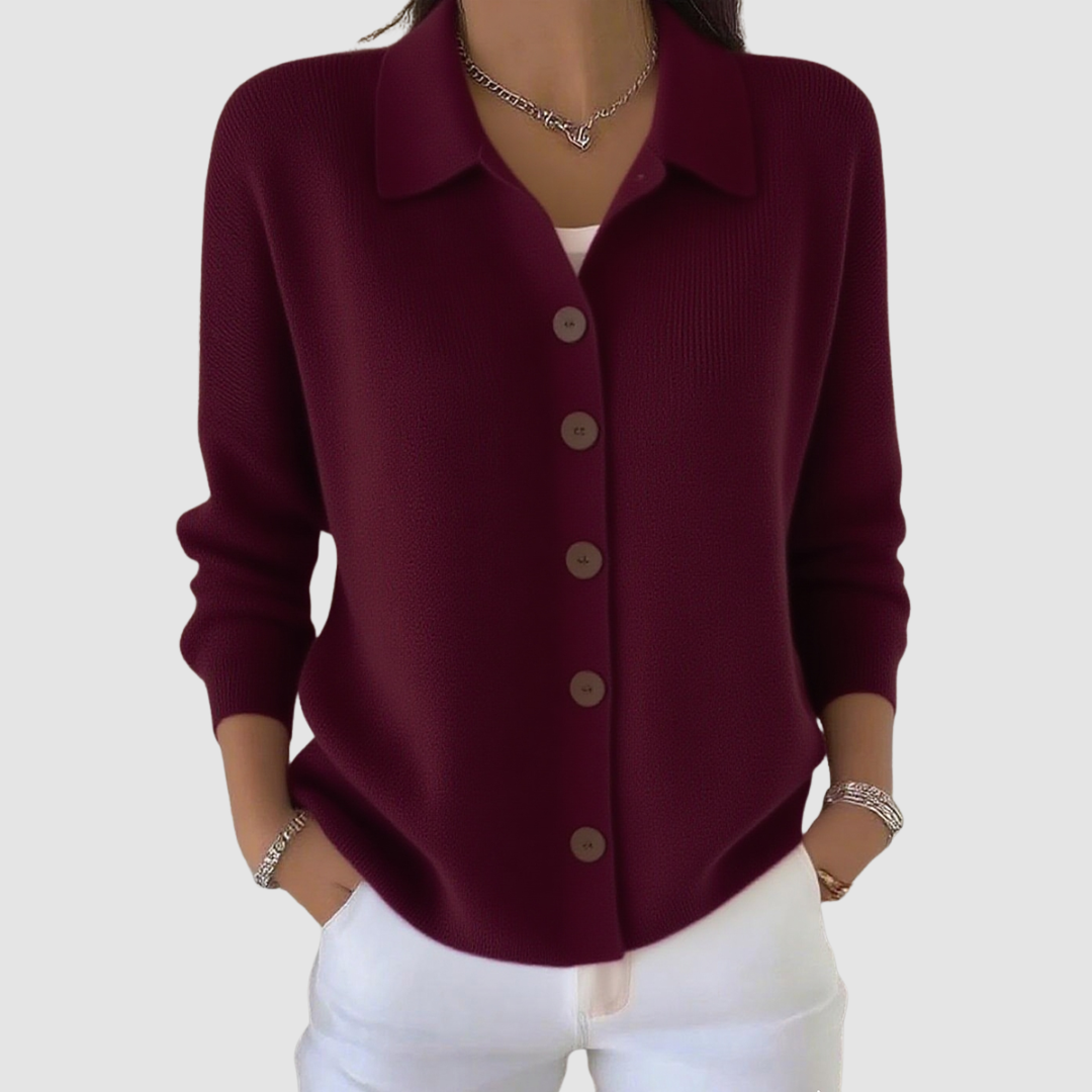 Martine | Gebreid Vest met Knopen
