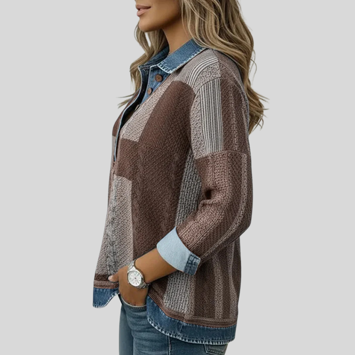 Meridell™ | Kleurblok Print Sweatshirt