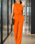 Mare | Mouwloze Jumpsuit Met Wijde Pijpen