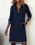 Helene | Casual lange mouwen jurk met ritssluiting