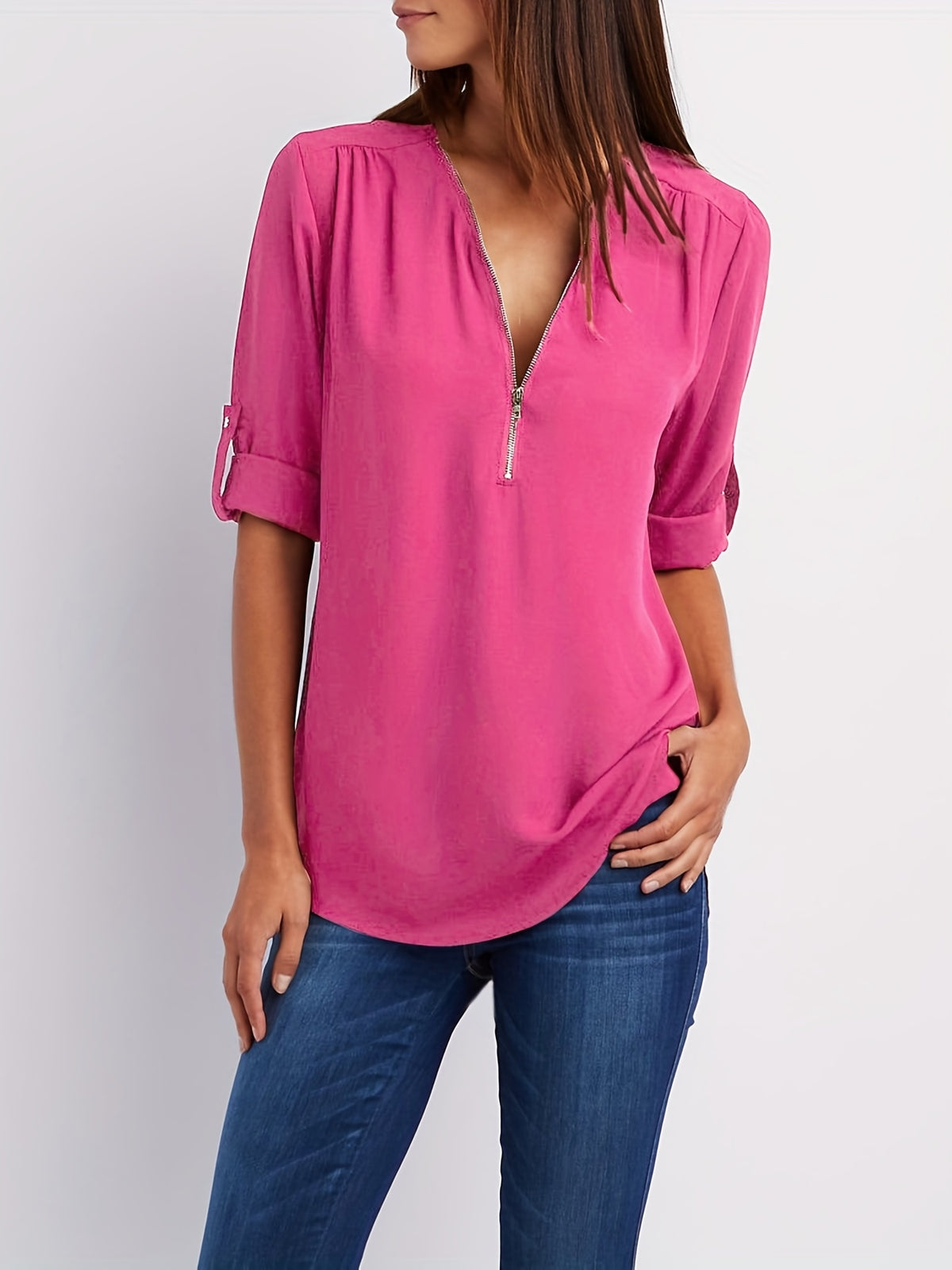 Silja | Blouse met Ritssluiting