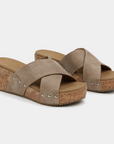 Olga – boheemse sleehak sandalen met kruisbanden
