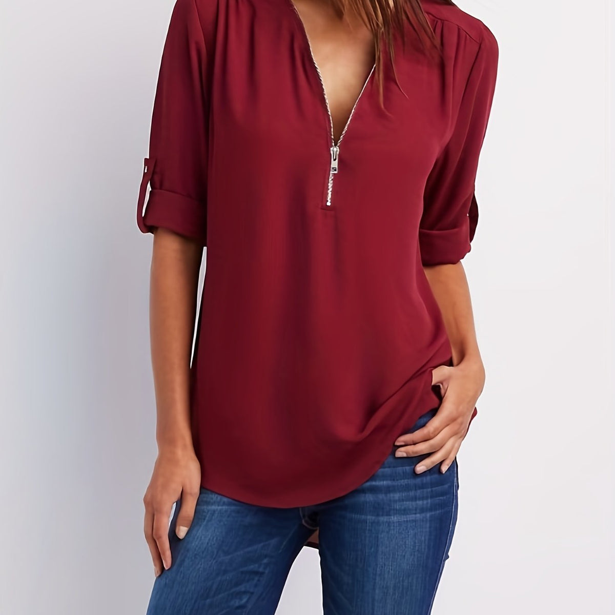 Silja | Blouse met Ritssluiting